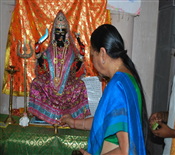 Anandiben Patel At Ambaji Temple 